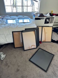 Numerous art and poster frames