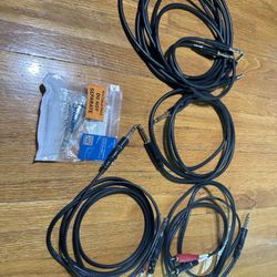 Audio Cable Lot – 1/4” Instrument Cables, Dual 1/4” Splitter, RCA to 1/4”, TRS t