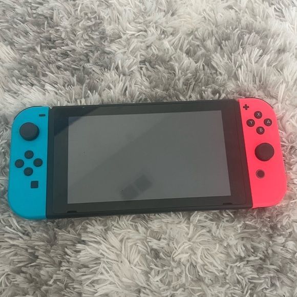Nintendo Switch with Neon Blue and Neon
