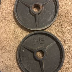 25lb Vintage Deep Dish Olympic Plates Steel Machined 