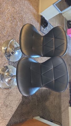 2 Black Swivel Bar Stools