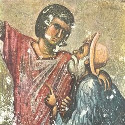 Nativity Shepherds Original Vintage Fine Art Yugoslavia Wall Frescoes Print 60’s Poster Medieval Antique Painting Artist Sopocan Collectible HILLCREST