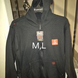ARIAT FRC DURA STRETCH BLACK HOODIE ZIP UP SWEATERS 