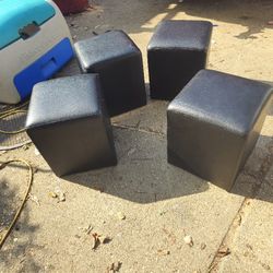 Price Is Farm.. Four Leather Bound Ottomans