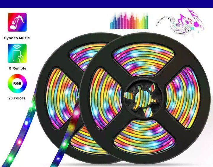 LED Strip Lights RGB LED Light Strip Music Sync 5050SMD, Color Changing Rope Light Waterproof LED Tape Lights Kit
