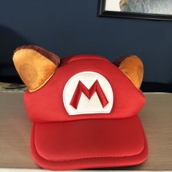Super Mario Brother Raccoon Mario Red Cosplay Hat Cap With Ears