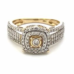 Woman’s Ladies 10k Yellow Gold Diamond Cluster Ring 1.00 CTW Size 8 GP3105742