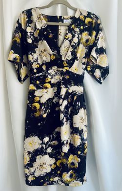 Closet London Floral V-Neck Kimono Sleeve Wrap Midi Dress US 10 UK 14