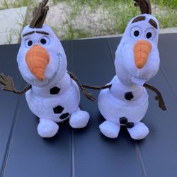 Disney Plush Olaf Beanie TY and sparkle Olaf stuffed animals lot of 2 plush