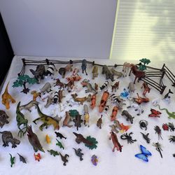 Big lot of animal, bugs and dinosaur figures for toddler baby kids preschool