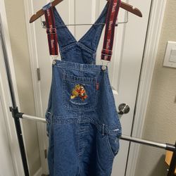 Rare Winnie The Pooh Adult Size Coverall Shorts