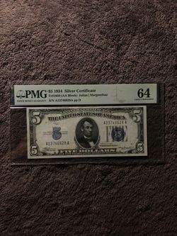 $5 1934 silver certificate