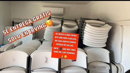 Se rentan mesas con sus sillas para fiestas oh lo que sea oh como gusten gratis estimado