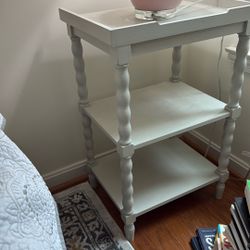Side Table Bobbin White -$50