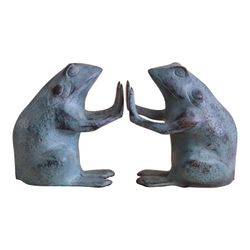 Bronzed Frog Bookends