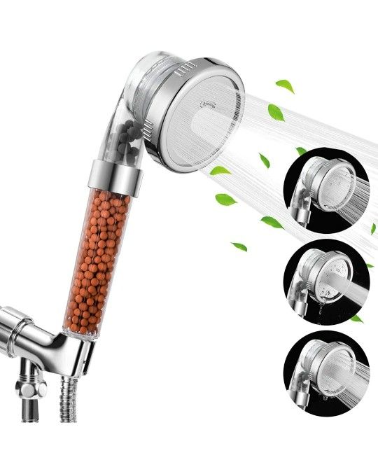 Â 3 Settings Shower Head High Pressure Water Saving Showerhead with Filter Beads, Shower Heads with Handheld Spray, Ecowater Spa Showerheads with Hose
