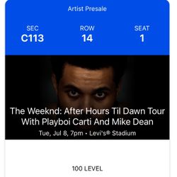 The Weeknd Tickets at Levis’s Stadium 