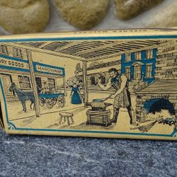 Vintage Diamond Kitchen Match Box with Blacksmith Scene