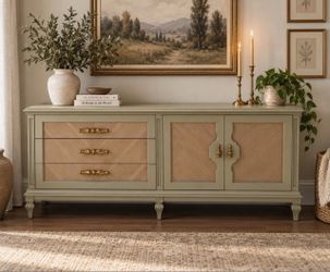Vintage Solid Wood Credenza Dresser