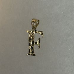 10k Real Gold Letter Pendant Charm
