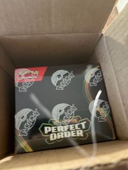 Perfect Order Booster Box, Zacian Ex Box, Pitch Black ETB, Gengar EX tin