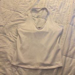 white hollister halter crop top