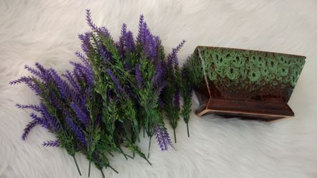 New fake flower set with ceramic vase