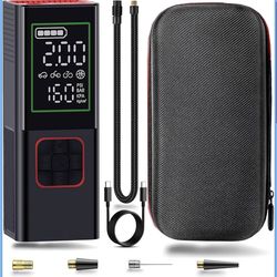 Cordless Tire Inflator, Portable Air Compressor, Fast Emergency Air Pump with Auto Shut-Off, LED Light, and Digital Tire Gauge—Smart Car Pump