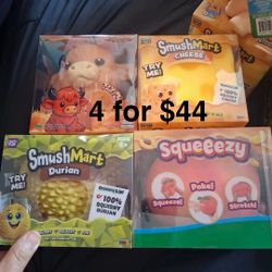 Squishy Smush Mart Cow, Cheese, Butter, Peach more