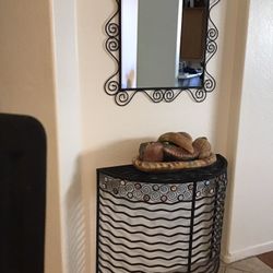 Southwestern Entryway Console Table & Mirror Excellent Condition! 3-Piece Set Whimsical