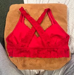 Aerie Red Lace Bralette Women’s Large