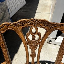 Wooden Claw Foot Wingback Chairs
