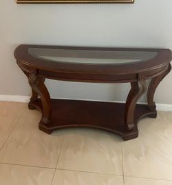 Demilune Console Table with Glass top