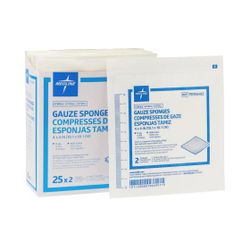Medline Woven Gauze Sponges, Sterile, 12-Ply, 4 x 4 Inches, Box of 50