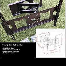 New single arm full motion tv swivel mount fits 30-65”