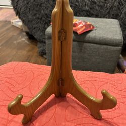 Brown Wood Grain 8” Plate Stand Easel Display Holder