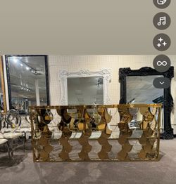 Gold Bar, Desk, Display case, reception desk, foyer table