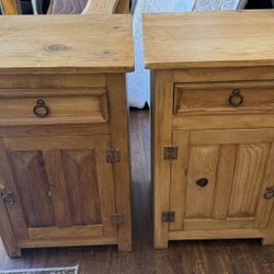 Pine Wood Side Table X2