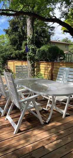 Glass top Patio table and chairs