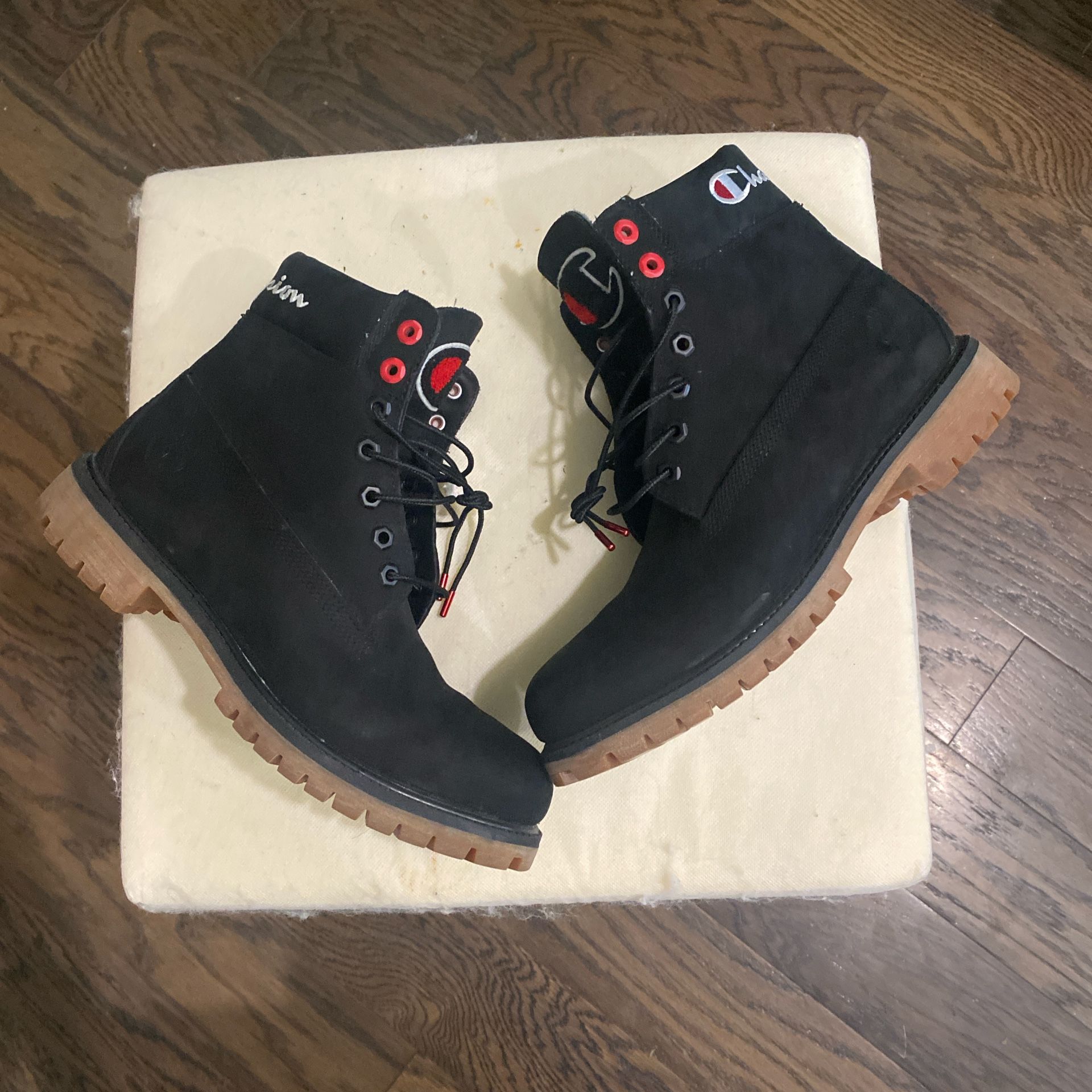 Timberland X Champion Black 6 Inch Boot Size 10