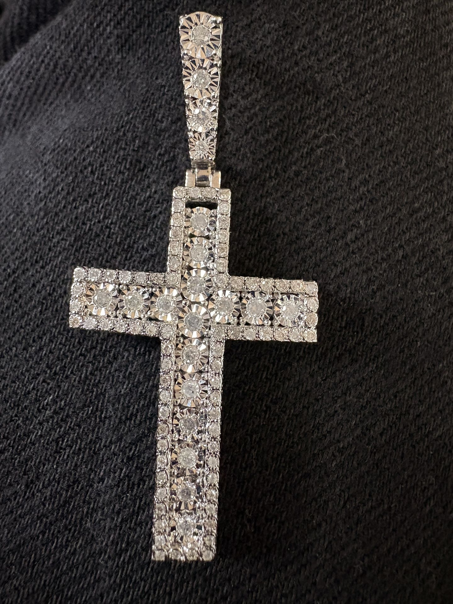 Natural Diamond Cross Pendant 