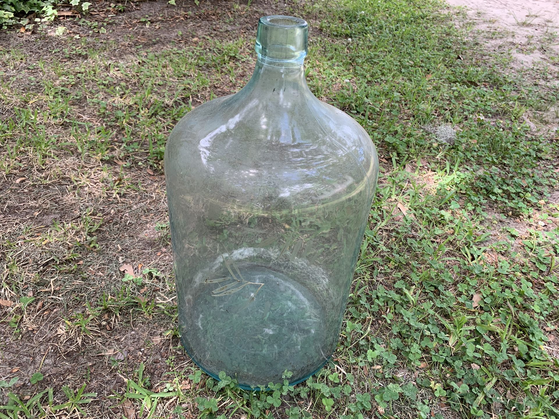 Antique Green Glass Carboy From 1928
