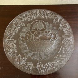 Harry and David Clear Glass Round Platter - 13”