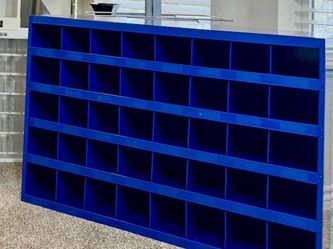 Blue Metal Shelving Unit Cabinet