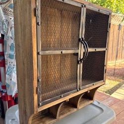 Rustic Brown Wall Mounted Bathroom Storage 