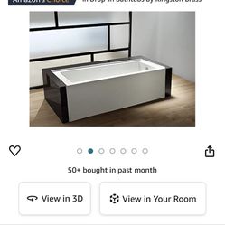 KINGSTON BRASS VTDE603122R 60-Inch Contemporary Alcove Acrylic Bathtub with Right Hand Drain and Overflow Holes, White Amazon's Choice in