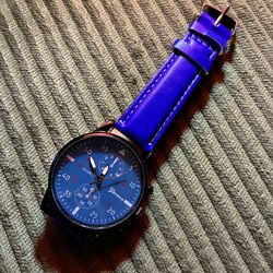Geneva Quartz Blue Watch