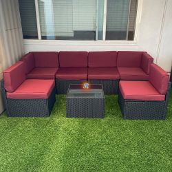 7pc Outdoor Sectional Patio Furniture Set