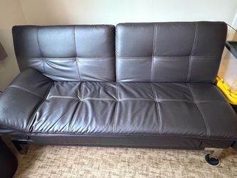 Black Faux Leather Futon Sofa Bed