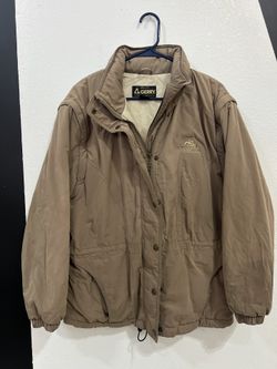 Vintage Gerry Down 80s 90s Ski Women Jacket Size Large Brown Puffer Grand Prix